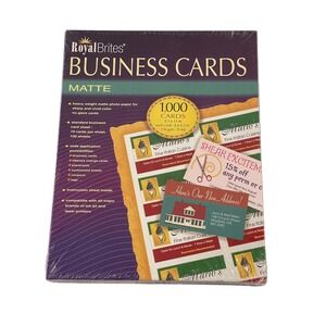 00239-Royal Brites Business Cards Matte 8.5x11 1000 Count Inkjet Laser Brand New